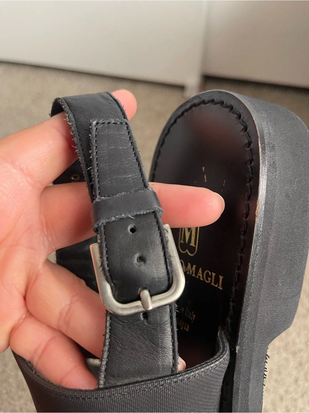Bruno Magli vintage Black Men's leather Sandals